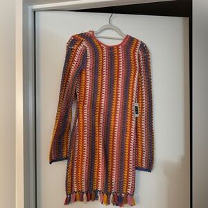 Multicolor long sleeve mini dress